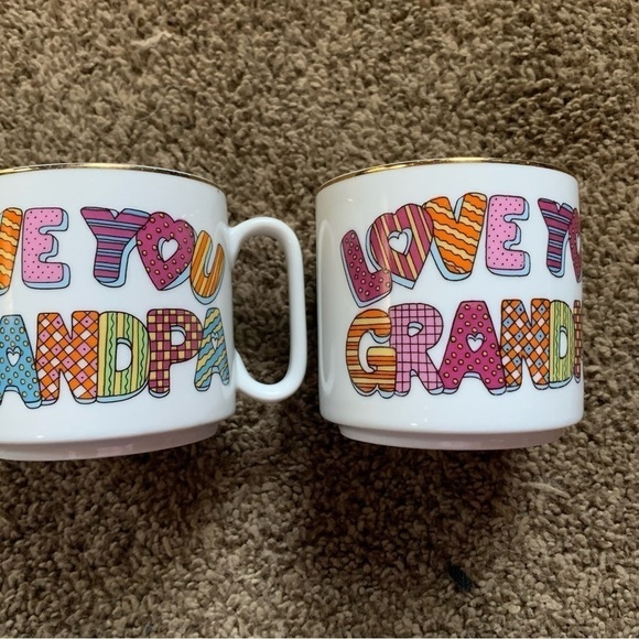 Lefton China "I Love Grandma & I Love Grandpa" Mugs - Picture 1 of 9